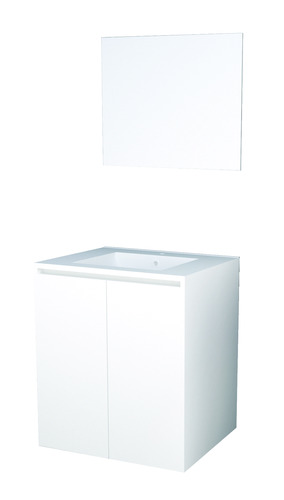 Meuble à suspendre 2 portes 60cm blanc karina miroir suspendu BATHROOM THERAPY 401511046