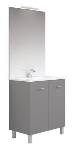Meuble NEW YORK sur pieds 60cm gris mat