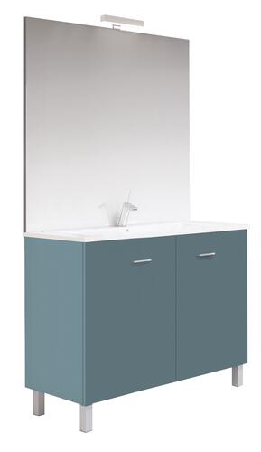 Meuble NEW YORK sur pieds 80cm bleu paon