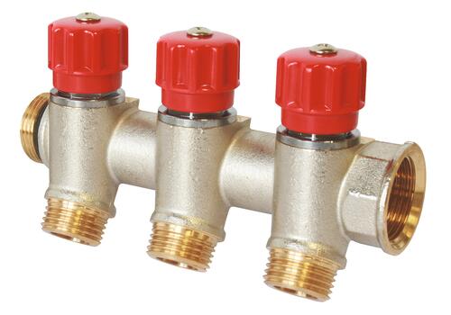 Collecteur avec vannes 3 départs EASY LOCK départ 3/4EK arrivé 26/34