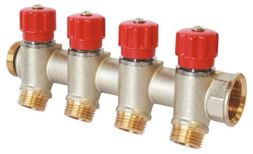 Collecteur avec vannes 4 départs EASY LOCK départ 3/4EK arrivé 26/34