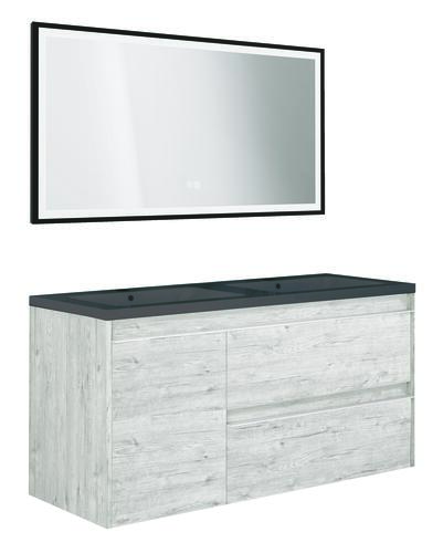 Meuble BOSTON à suspendre 120cm nordic avec miroir LED SEVILLE