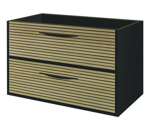 Caisson DUBAI noir acacia 80cm