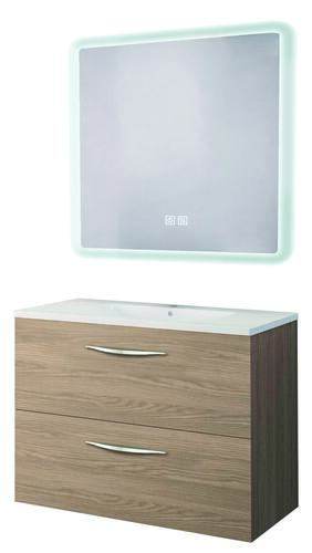 Meuble DUBAI à suspendre 70cm cérusé avec miroir LED ATHENES