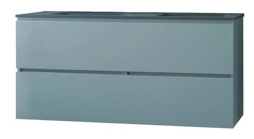 Meuble OSLO à suspendre 4 tiroirs 120cm gris avec vasque noire