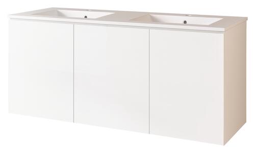 Meuble MILAN à suspendre 3 portes 120 cm blanc avec miroir
