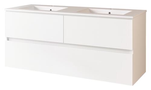 Meuble MILAN à suspendre 3 tiroirs 120 cm blanc avec miroir