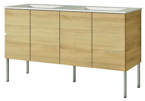 Meuble MILAN à poser 4 portes 120 cm bois avec miroir