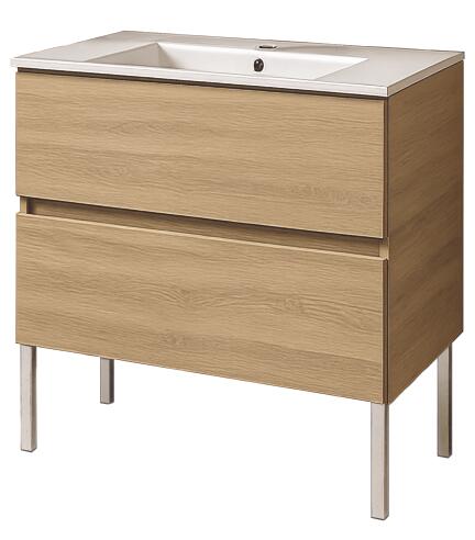 Meuble MILAN à poser 2 tiroirs 60 cm bois avec miroir ONDEE 402119745