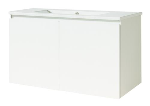 Meuble MILAN à suspendre 2 portes 70 cm blanc avec miroir