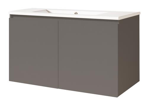 Meuble MILAN à suspendre 2 portes 70 cm gris avec miroir