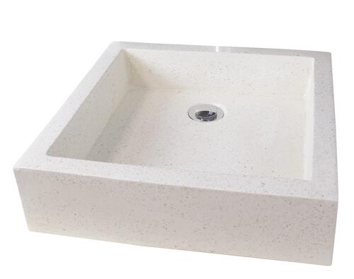 Vasque timbre à poser carré 40cm en terrazo pierre