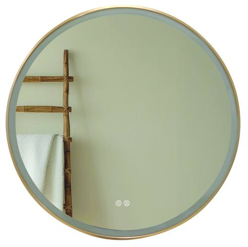 Miroir LED Alexandrie ø80 avec contour or 