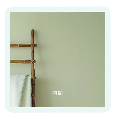 Miroir LED Athènes 60X60cm contours givrés