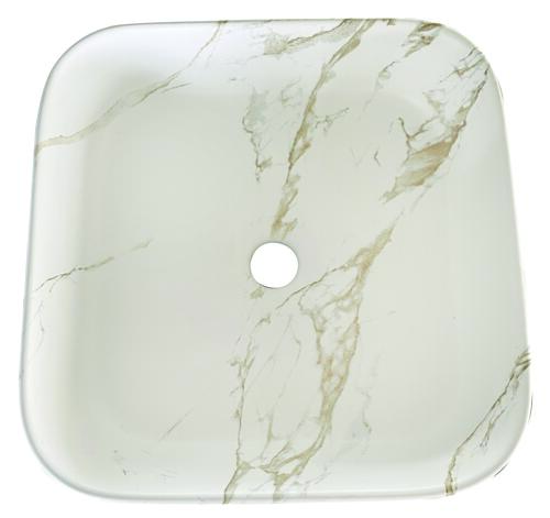 Vasque à poser céramique marbre blanc carré - LORCA