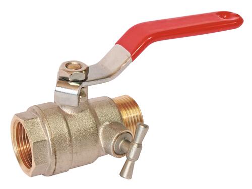 Vanne à sphère mâle femelle 15/21 à purge V490 à manette plate