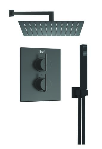 Pack thermostatique de douche à encastrer noir mat Factor'y  Inside