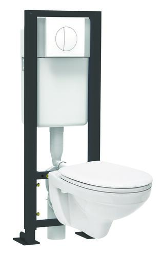 Bâti-support WC autoportant 3/6 litres avec plaque de commande et cuvette à bride