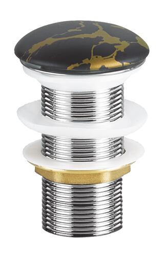 Bonde céramique clic-clac pour vasque marbre noir