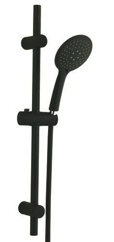 Ensemble barre anticalcaire 3 jets noir mat SILKY