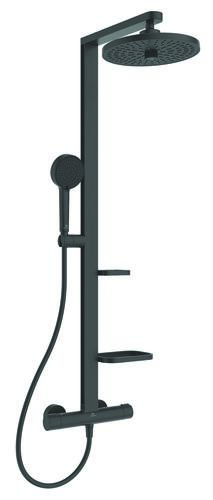 Colonne de douche thermostatique Alu + noir mat - PORCHER