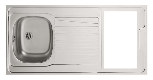 Évier cuisinette inox avec découpe 100x60 