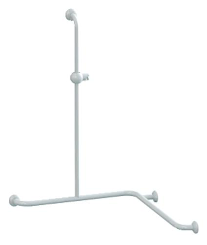 Barre de douche en angle en aluminium blanc - PELLET
