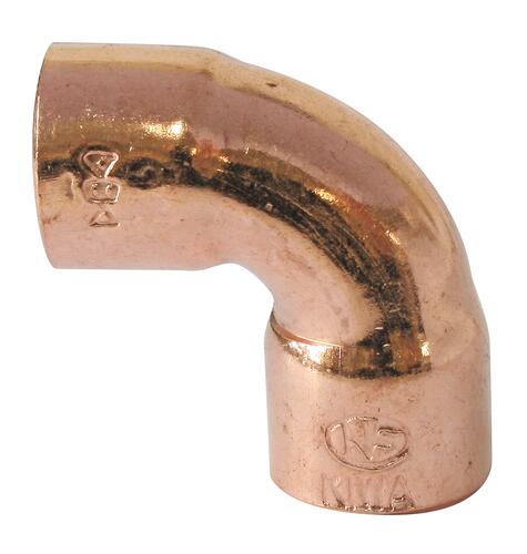 Coude cuivre à souder 90° petit rayon double femelle ø63- 90° CU