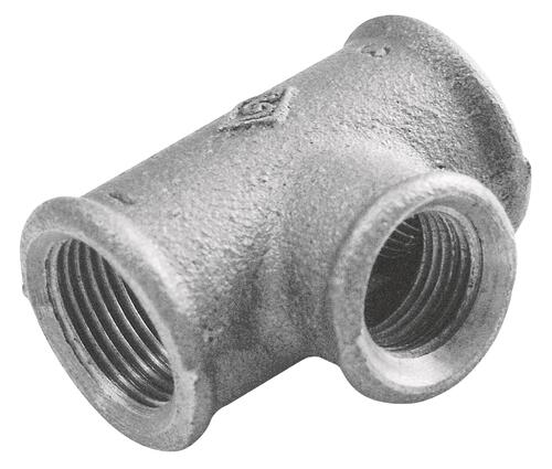 Té réduit 20/27-15/21-20/27 fonte galvanisée N° 130R