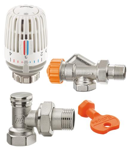 Kit ECLIPSE robinet thermostatique équerre inversée auto-équilibrant 15/21 - VT0,2 - IMI-HEIMEIER