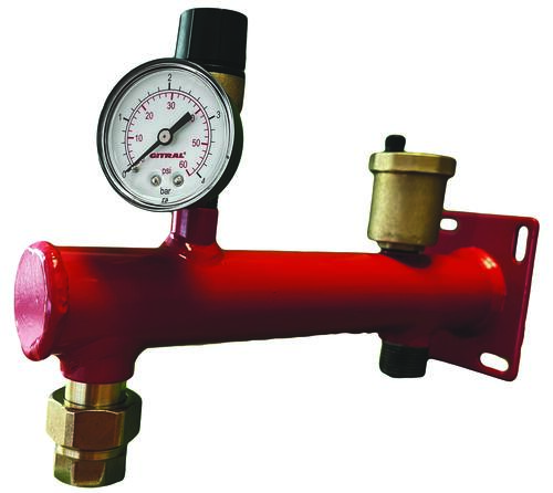 Potence droite équipée et montée pour vase d'expansion chauffage - GITRAL