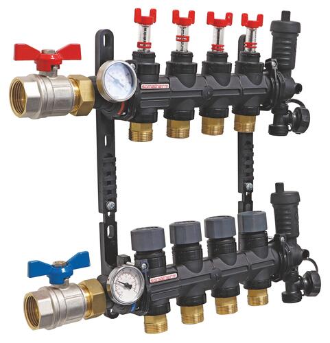 Collecteur PCBT avec vannes 4 départs en matériau de synthèse