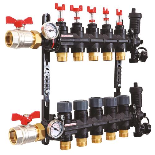 Collecteur PCBT avec vannes 5 départs en matériau de synthèse