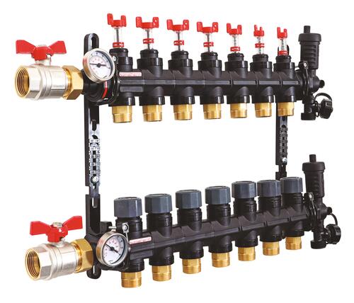 Collecteur PCBT avec vannes 7 départs en matériau de synthèse