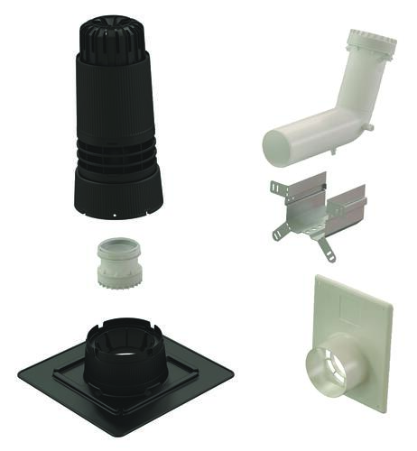 Kit 2en1 Renolux 80/125mm noir chaudière type C pour entrées murale ou plafond - UBBINK