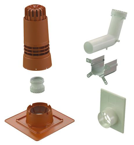 Kit 2en1 Renolux 80/125mm ocre chaudière type C pour entrées murale ou plafond - UBBINK