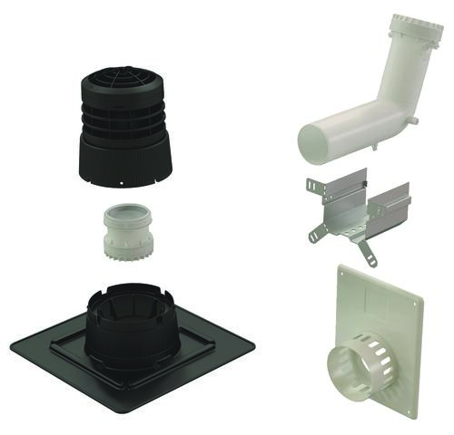 Kit 2en1 Chemilux 80/125mm noir chaudière type B pour entrées murale ou plafond - UBBINK