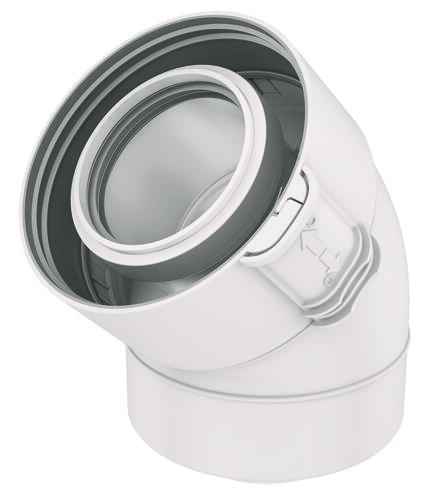 Coude 45° Rolux Sekurit 60/100mm PPtl blanc x2 - UBBINK