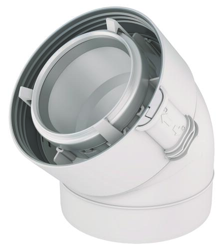 Coude 45° Rolux Sekurit 80/125mm PPtl blanc x2 - UBBINK