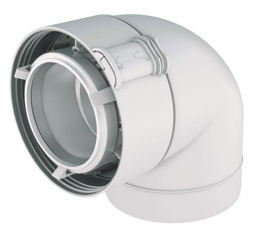 Coude 87° Rolux Sekurit 80/125mm PPtl blanc - UBBINK