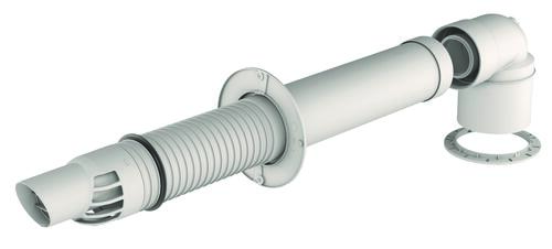 Terminal Horizontal Rolux Renofit avec coude 80/125mm-60/100mm chaudière type C - UBBINK