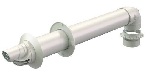 Kit Terminal Horizontal Condensation avec coude prise de mesure 60/100-60/100 chaudière type C - UBBINK