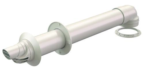 Kit Terminal Horizontal Condensation avec coude prise de mesure 80/125-60/100 chaudière type C - UBBINK