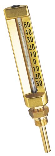 Thermomètre industriel droit  -30°C à +50°C 200mm plonge 100mm