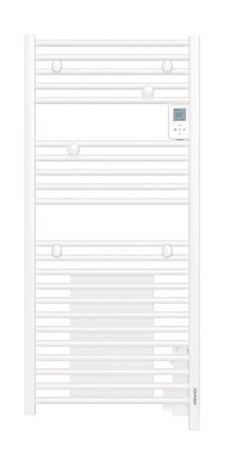 Radiateur sèche-serviettes électrique avec soufflerie Doris étroit blanc brillant 1500W - ATLANTIC