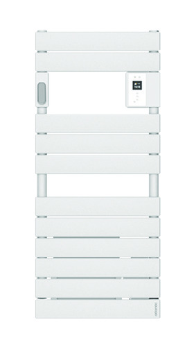 Radiateur sèche-serviettes électrique avec soufflerie Adelis étroit blanc brillant 1500W - ATLANTIC ATLANTIC 608015750