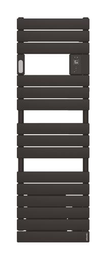 Radiateur sèche-serviettes électrique avec soufflerie Adelis étroit 1750W noir - ATLANTIC