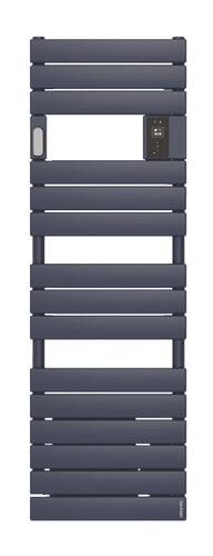 Radiateur sèche-serviettes électrique avec soufflerie Adelis étroit 1750W bleu profond - ATLANTIC