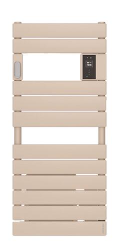 Radiateur sèche-serviettes électrique avec soufflerie Adelis étroit 1500W beige - ATLANTIC