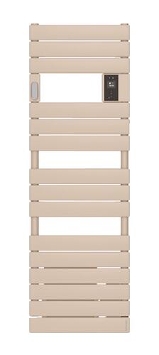 Radiateur sèche-serviettes électrique avec soufflerie Adelis étroit 1750W beige - ATLANTIC